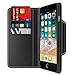 Maxboost iPhone 8 Plus Wallet Case [Folio Style] [Stand Feature] mWallet Apple iPhone 8 Plus (2017) /iPhone 7 Plus [Black] Protective Credit Card Leather Cover [Card Slot+Side Pocket] Magnetic Closure