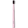 Boka Classic Manual Toothbrush with Extra Soft Activated-Charcoal, Tapered Bristles, Bioplastic Handle That Includes Travel Cap, Dentist-Approved, Great for Adults and Kids, Pink (Pack of 1)