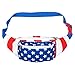 Juvale American Flag Fanny Pack for Women and Men, Patriotic USA Crossbody Bag with Adjustable Waist Belt Straps for 4th of July (15 x 5 x 3 In)