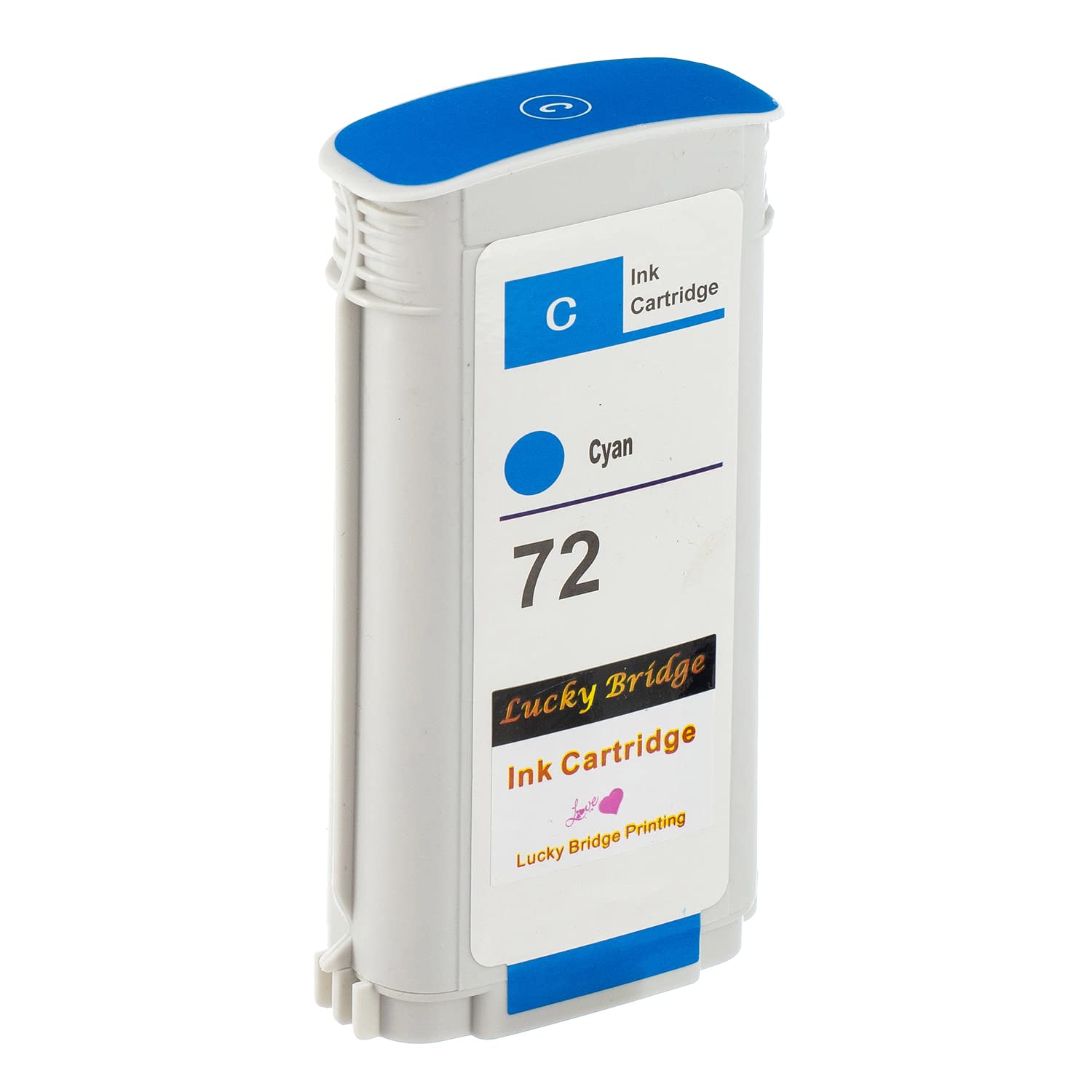 Lucky Bridge LKB 1PK Compatible HP72 Ink Cartridge Cyan Replacement 130ML Use with designjet T1100 T1200 T1100ps T1120 SD-MFP T1120ps T2300 T610 T620 T770 Series printer (1PK HP72 Cyan) -UK