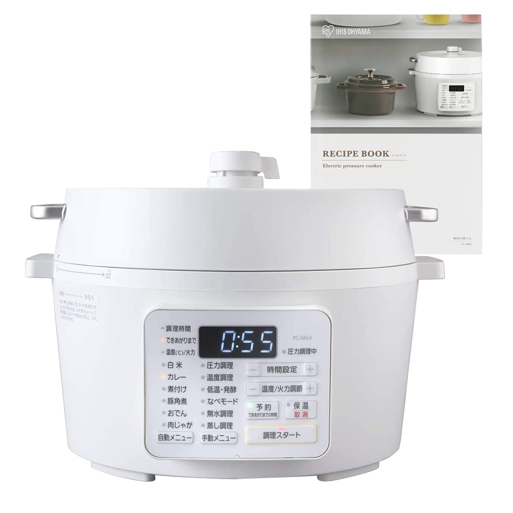 Iris Ohyama PC-MA4-W Electric Pressure Cooker, 1.2 gal (4.0 L), White