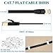 Ethernet Cable 100 ft, Cat7 Slim Long Network Cable with Shielded Rj45 Snagless Connectors, Fast LAN Network Patch Cord Faster Than Cat6, for Xbox 360,PS4, IP Cameras, Adapter Black (30 Meters)