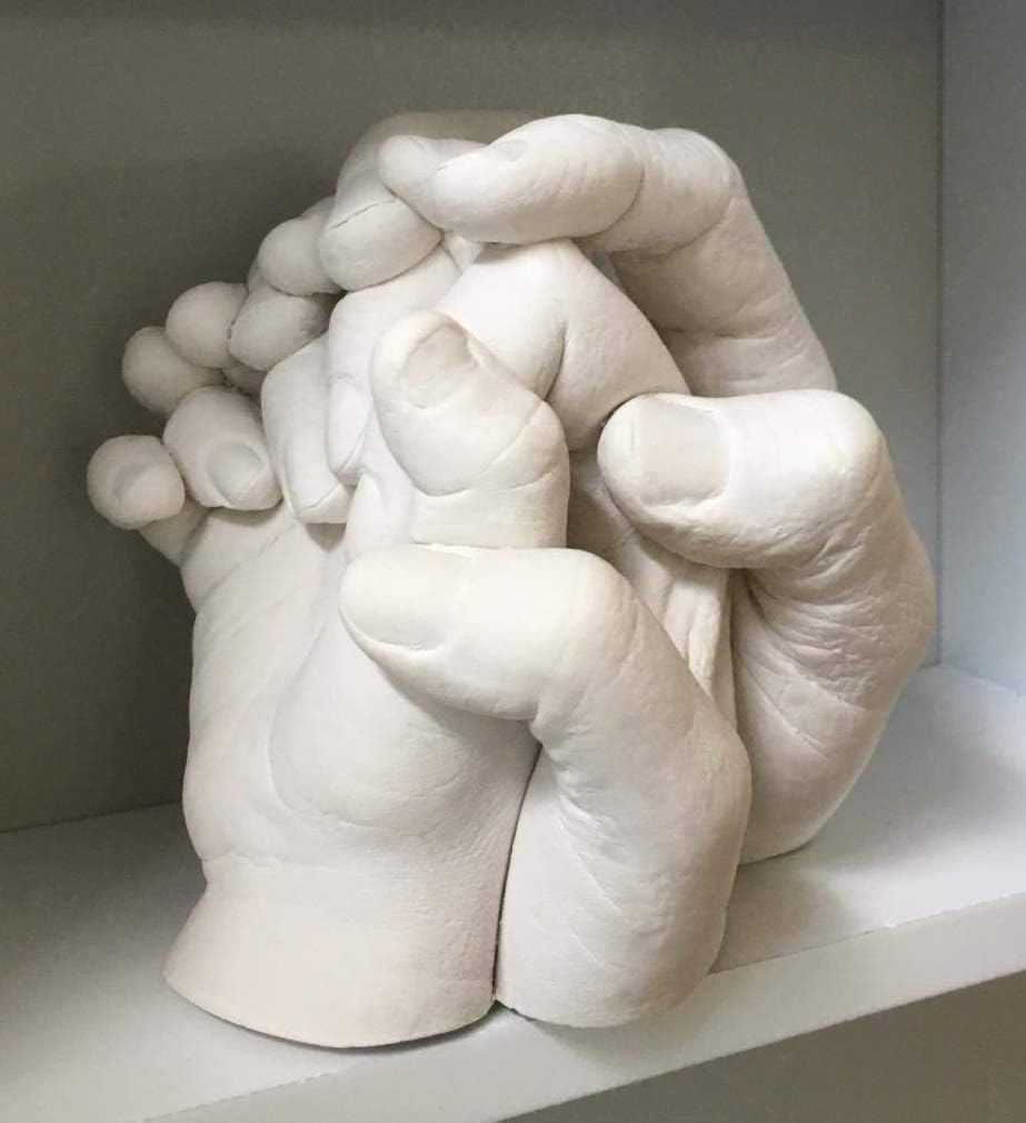 Luna Bean Keepsake Hands Casting KIT - Family Hand Mold | Clasped Group Hand Sculpture KIT & Molding KIT - Crafts for Adults & Kids DIY Anniversary Gifts (Cast up to 6 Hands)