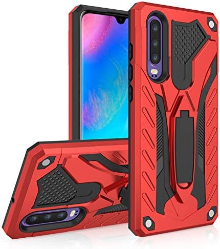 MILAN NICE Phone Case for Huawei P30 Lite Heavy Duty Litetective Hard Cover ShockLiteof Certified with Drop Tested with Smartphone Kickstand (Red)