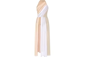 YOOJOO Women Lyrical Dance Costumes Sleeveless Mesh Tulle Flowy Maxi Long Dress Modern Contemporary Dancewear