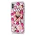 Mavis's Diary iPhone X Case, Full Edge Protective Plastic Case, 3D Handmade Crystal Clear Bling Diamonds Shiny Rhinestone Hard PC Cover for iPhone X Edition (Rose Florals)