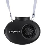 首かけ扇風機 ミニ超小型携帯乾電池USB充電式フアン 羽根なし　風量無段階調整 強力　アロマオイルで使え　省エネ　2200mAhバッテリー　フォーム　スポンジ ストラップ付き　アウトドア　熱中症対策　野外フェス　農作業用 　 (ブラック)