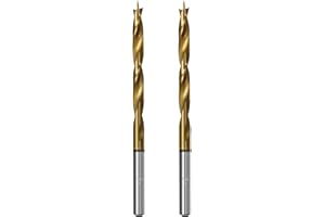 Brad Point Wood Drill Bits for Woodworking, 4mm (3/16") Dia Brad Point Drill, High Speed Steel Metric Brad Point Drill Bits w