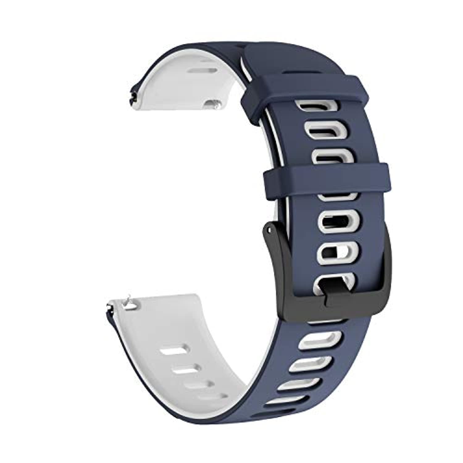 Fleshy Leaf Compatible with Garmin Vivoactive 3 Bands, 20mm Quick Release Silicone Watch Bands Replacement for Vivoactive 3 / Forerunner 645 / Forerunner 245 Smartwatches (Dark Blue-White)
