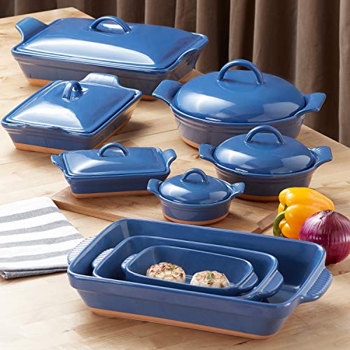 New Parker Rectangular Casserole Baking Dish with Lid, 6 Piece Set (Blue) - Thumbnail 2