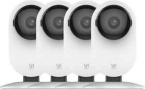 YI 4pc Security Home Camera, 1080p WiFi Smart Indoor Nanny IP Cam with Night Vision, 2-Way Audio, Motion Detection, Phone App, Pet Cat Dog Cam - Works with Alexa and Google