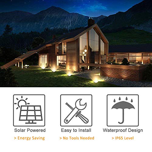 Upgraded Garden Solar Disk Lights Outdoors, Pathway Decorative Ground Lights with 8 LED Light for Patio, Yard, Backyard, Lawn Landscape Lighting Decoration (White Light, 4 Pack)