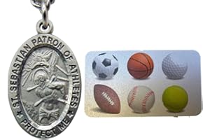 Westmon Works St Sebastian Medal All Sports Saint Set with Pewter Medallion Pendant and Prayer Card in a Velour Carry Bag