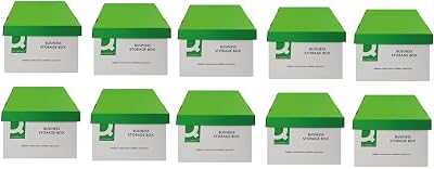 Q-Connect Business Storage Box 335x400x250mm Green White Pack of 10