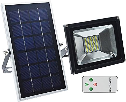 GLW 60 LEDs Solar Light, Remote Control Outdoor Security Floodlight, 350 Lumen, IP65 Waterproof Solar Flood Light with Auto-induction for Lawn, Garden