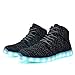 DEMANGO Led Light Up Shoes for Mens Womens High Top Flashing Rechargeable Sneakers