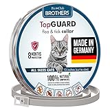 Flea Collar For Cats - Made in Germany - Tick Collar - All Natural Flea & Tick Collar - All Sizes Cats - 13 inches - 8 Months Protection - Safe & Hypoallergenic - Waterpoof Cat Anti Flea Collar