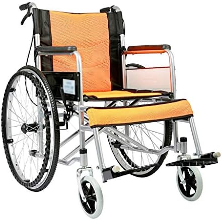 Yuan Ma 輸送用車椅子 ウォーカー 介助用車いす 売れ筋ランキング 手動車椅子 色 Orange 折りたたみ式シニア車椅子 厚手のスチール製快適な布地多色オプション ウォーカー