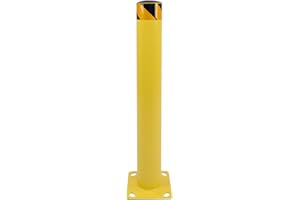 BISupply Safety Bollard Post Parking Barrier 1 Pack - 36in Yellow Pipe Bolt Down Bollard for Garage Lot
