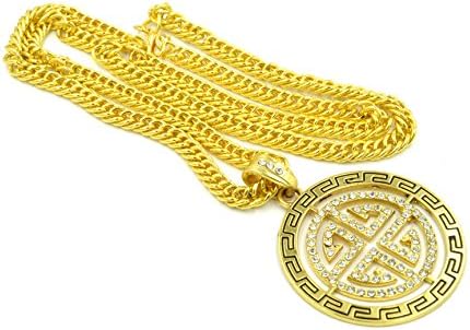 Triumph(Fullfilled By Amazon) Men's 18K Gold Plated Medusa heavy metal hip hop style Pendants Necklace
