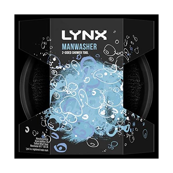Lynx-2-Sided-Shower-Tool-with-2-Scrubbing-Options-Manwasher-Shower-Sponge-For-a-Better-Clean Lynx 2-Sided Shower Tool 1 piece