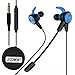 Wired Gaming Earphone with Detachable HD mic for PS4, Laptop Computer, Cellphone,JEZOMONY E-sport Earburds with Portable Earphone Bags, in-ear Headphone, Inline Controls for Hands-free Calling (Blue)