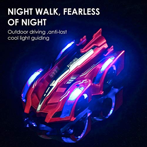 Rechargeable RC Wall Climbing Car Toy, 360° Rotating Toy Wall Land Dual