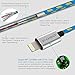 [Apple MFi Certified] Eoso 6.6 Feet/2 M Extra Long Nylon Braided USB Cable with Aluminum Cap on 8 Pin Lightning Connector for iPhone 6S/6S plus,7/ 6 Plus,iPad Air 2 and More (6.6Ft Silver)