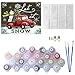 Paint by Numbers for Adults Kids DIY Canvas Painting Kit for Beginners Drawing with Brushes Without Frame 16x20 Inch (Tree Snowman Car)