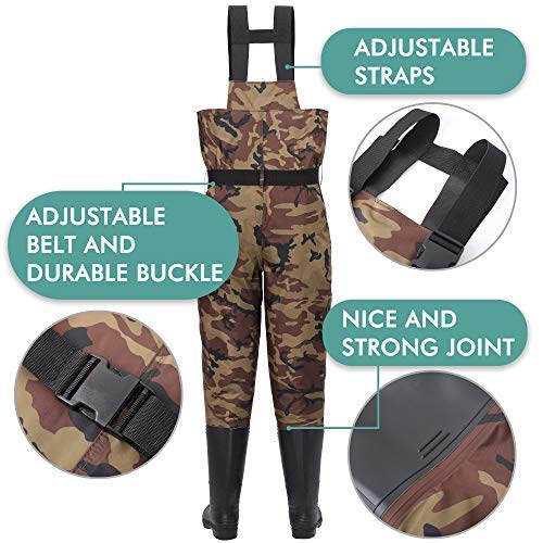 OXYVAN Fishing Waders for Women Men Hunting Waders for Men Women Waterproof Lightweight Chest Waders with Boots(M13, Camouflage)