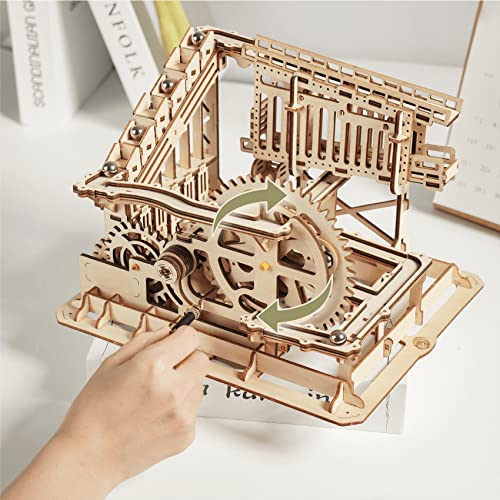 Rowood Marble Run 3D Puzzles for Adults, Wooden Town DIY Model Building