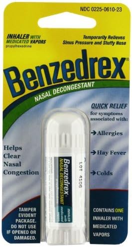 Benzedrex Inhaler Propylhexedrine Nasal Decongestant - Buy Packs and SAVE (Pack of 5)