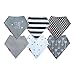 Unisex Baby Bandana Drool Bibs (6 Pack) | Monochrome Design For Girl or Boy | Newborn to Toddler by oak + mini