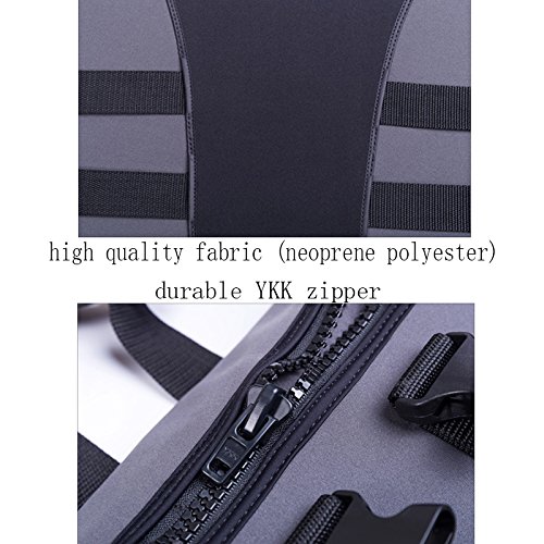 ZZ Lighting Neoprene Life Jacket Vest Waterski Wetsuit for Children and Adult with Zipper(Gray,L)
