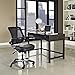 Modway Edge Mesh Back and White Vinyl Seat Office Chair With Flip-Up Arms - Computer Desks in Black