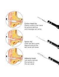 Endoscopio de limpieza de orejas, WiFi 3 en 1, herramienta de inspección de cera, 1,3 megapíxeles, HD cámara impermeable, 6 LED ajustables, compatible con iOS iPhone Mac OTG Android Micro USB PC