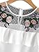 Floerns Women's Ruffle Embroidery Mesh Summer Chiffon Blouse