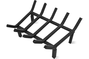 TwentyNext Fireplace Grate 17 Inch Heavy Duty Solid Steel Fire Grate for Fire Pit Wood Log Rack Stove Firewood Holder for Indoor Hearth Outdoor Fire Pit Chimney Hearth Kindling Tool