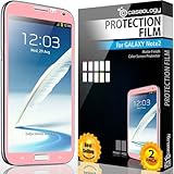 Galaxy Note 2 Screen Protector, Caseology [HD Clarity] Samsung Galaxy Note 2 Screen Protector [2-Pack] [Pink] [3-Month Warranty] Color Film [Crystal Clear] Front Screen Protection Galaxy Note 2 Screen Protector (for Samsung Galaxy Note 2 Verizon, AT&T Sprint, T-mobile, Unlocked)