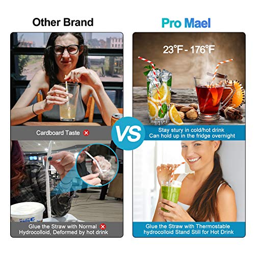 Papier-Trinkhalme, biologisch abbaubar, flexibel, gestreift, für Säfte, Shakes, Smoothies, Einweg-Strohhalme für… – Bild 5