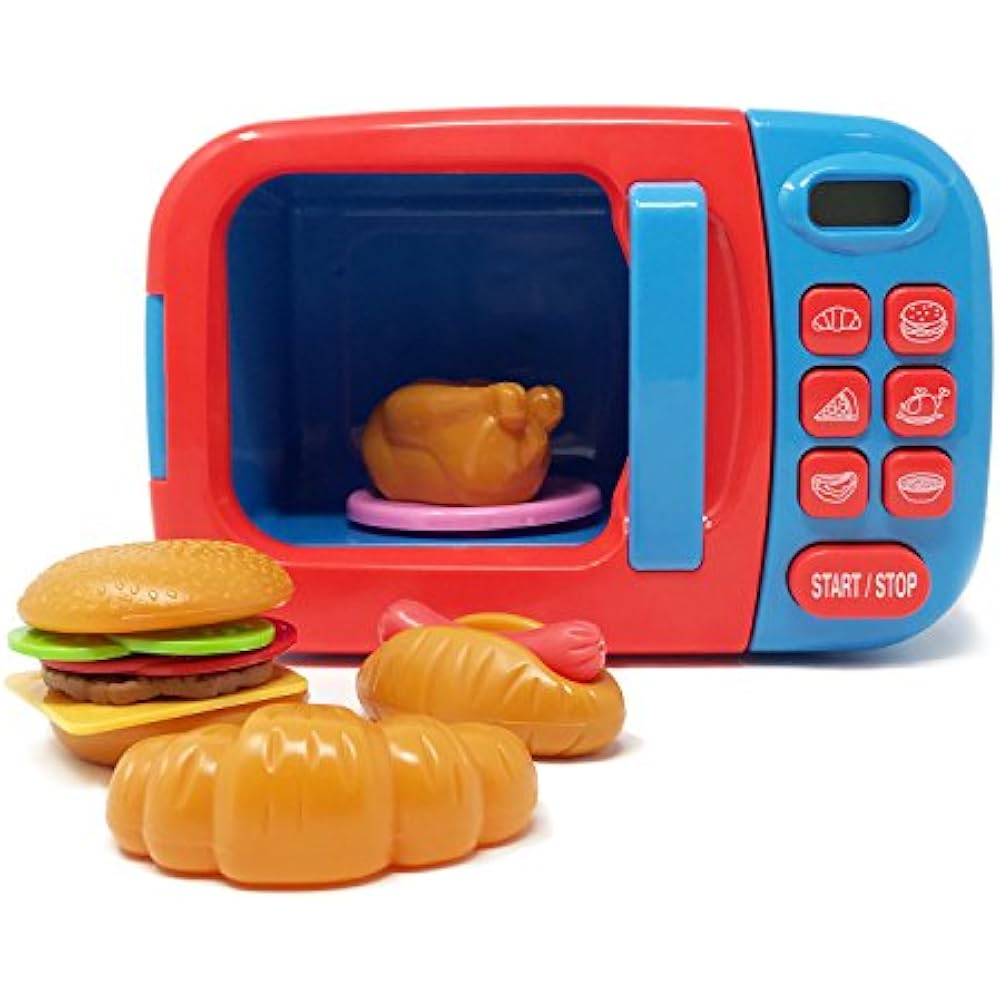Microwave Kitchen Play Set Pretend Fake Food Great For Toddlers Ages