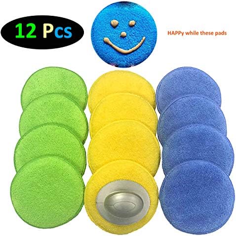 12pcs Car Polish Pads Wax Foam Sponge Waxing Pads Detailing Applicator Pad Car Polishing Buffing Pads Cleaning Pads Set for Cars Vehicle Glass with Grip Handle
