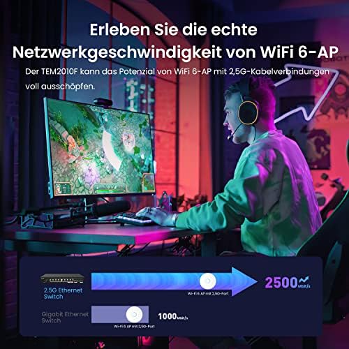 2.5 Gbit Switch 8-Port Unmanaged 2.5G Netzwerk Switch mit 2 SFP-Ports (VLAN, Statische Aggregation, Plug & Play, Desktop-/Wandmontage, Metallgehäuse)(TEM2010F)