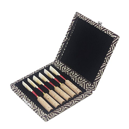 JYFY Oboe Reeds Case Silk Satins Wood Oboe Reed Box Reed Case for 6pcs Oboe Reeds (Coffee) - Thumbnail 4