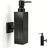 Black Soap Dispenser, Wall-Mounted 304 Stainless Steel Liquid Soap Dispenser for Kitchen and Bathroom