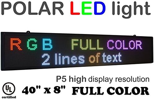 LED sign with HIGH resolution RGB color size 40" x 8" resolution P5 with SMD new technology. Perfect solution for advertising