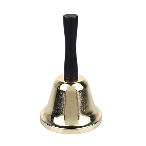 ARSUK® Hand Bell Large School Bell Nickel plated Silver Effect Finish