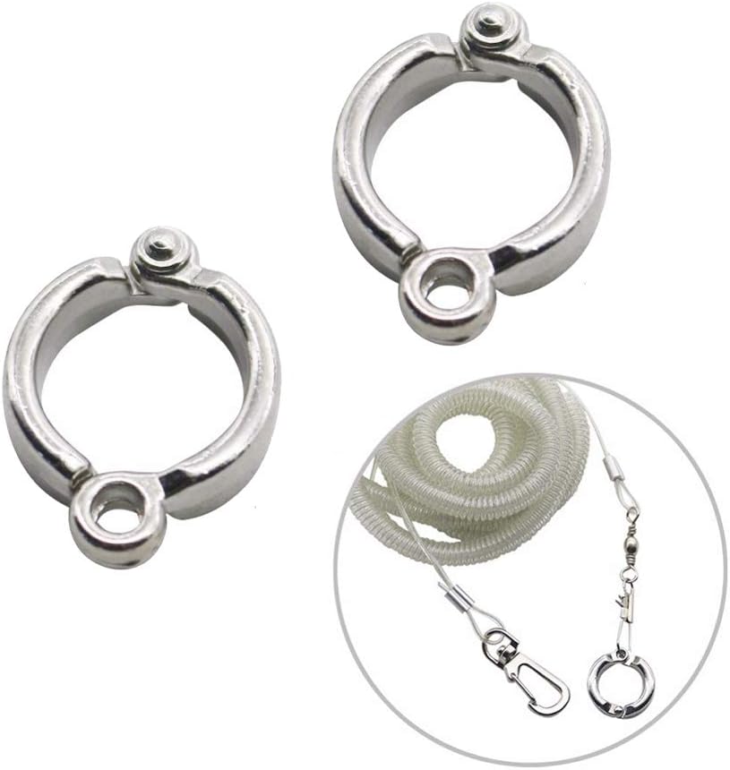 Maeloveenjoy 2Pcs Parrot foot ring Open foot ring Parrot stand foot ring Alloy foot ring Bird foot buckle for Parrot Macaw African Grey Budgie Parakeet Cockatiels Pet Training (6mm)