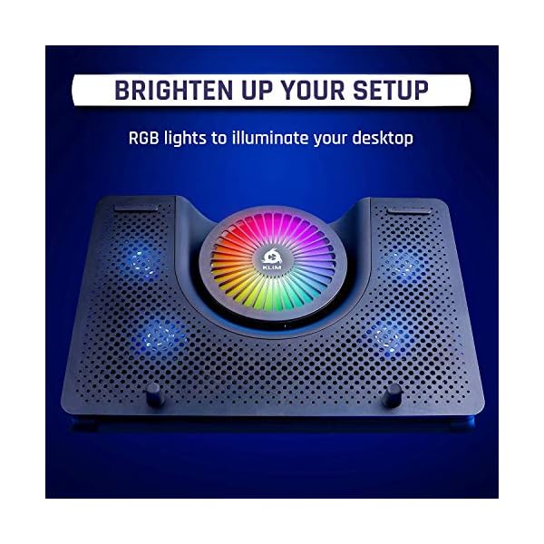 KLIM-Nova-Laptop-Cooling-Stand-with-RGB-backlighting-11-19-Gaming-Laptop-Cooling-Pad-For-Desk-USB-Powered-Fan-with-metal-grid-Stable-And-Silent-Compatible-Mac-And-PS4-NEW-2021 KLIM Nova + Laptop Cooling Stand with RGB backlighting + 11" - 19" + Gaming Laptop Cooling Pad For Desk + USB Powered Fan with metal grid + Stable And Silent + Compatible Mac And PS4 + NEW 2022