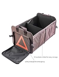 Organizador de almacenamiento para maletero de auto; recipiente plegable de almacenamiento de carga para auto, camión, todoterreno, color negro, de MIU COLOR, S, Sienna Marrón